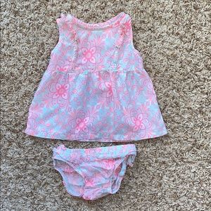 6M girls sleeveless floral top and bloomers.